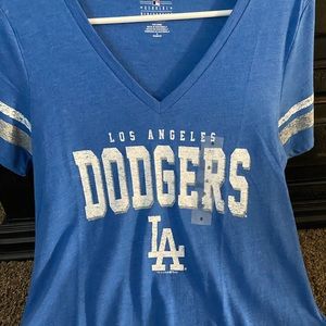 LA Dodgers V-neck women blouse